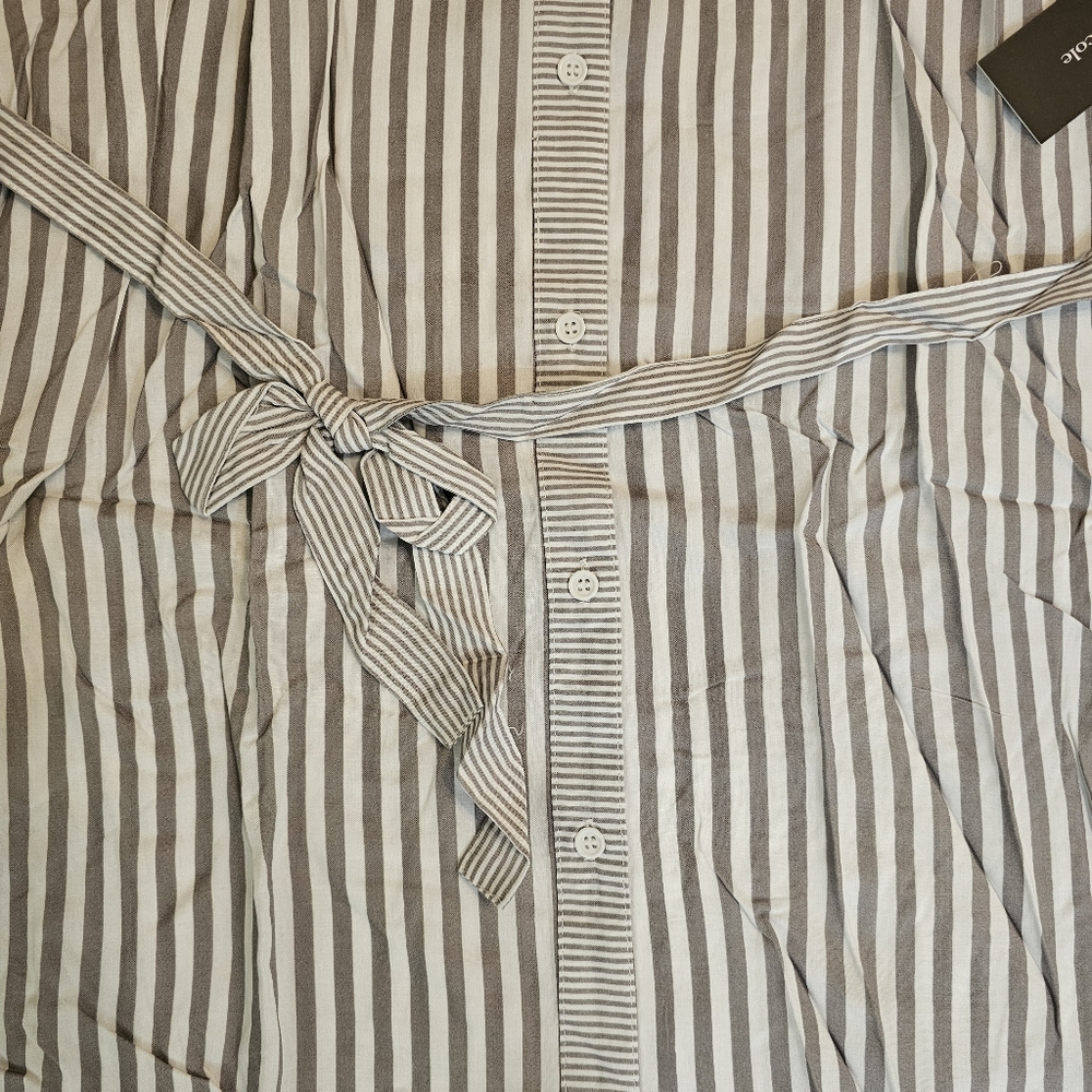Elizabeth & Nichole Striped Shirtdress, 3X - Picture 2 of 3